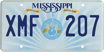 MS license plate XMF207