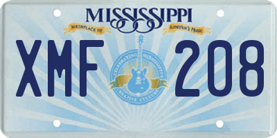 MS license plate XMF208