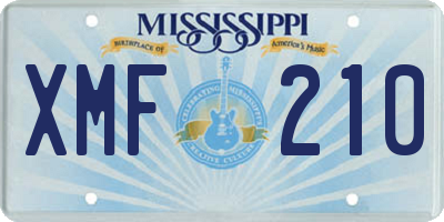 MS license plate XMF210