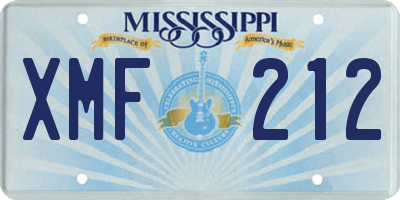 MS license plate XMF212