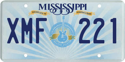 MS license plate XMF221