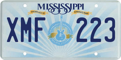 MS license plate XMF223