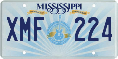 MS license plate XMF224