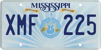 MS license plate XMF225