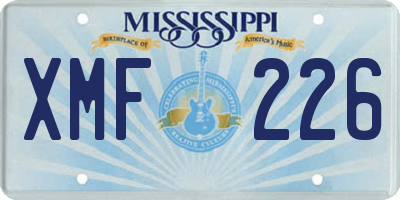 MS license plate XMF226