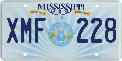 MS license plate XMF228