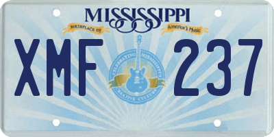 MS license plate XMF237