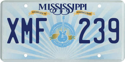 MS license plate XMF239