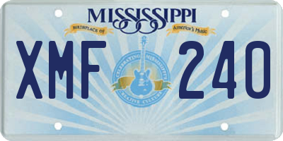 MS license plate XMF240