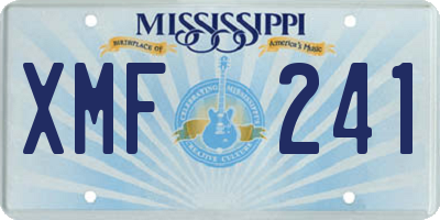 MS license plate XMF241