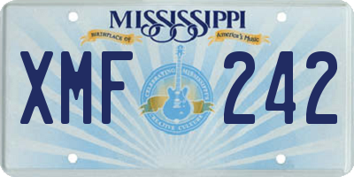 MS license plate XMF242