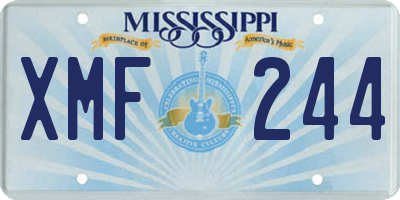 MS license plate XMF244
