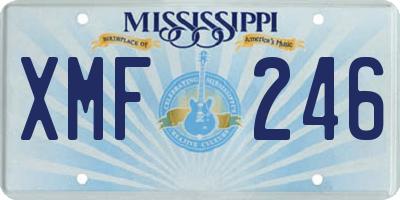 MS license plate XMF246