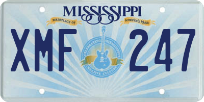 MS license plate XMF247