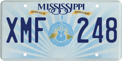 MS license plate XMF248