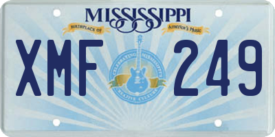 MS license plate XMF249