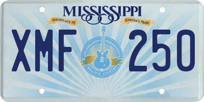 MS license plate XMF250