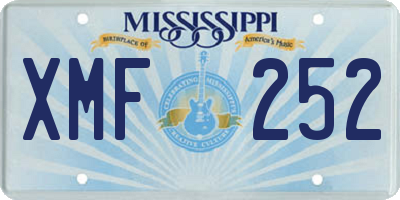 MS license plate XMF252