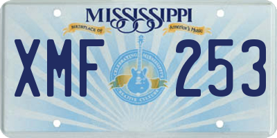MS license plate XMF253