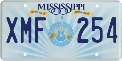MS license plate XMF254