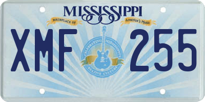 MS license plate XMF255