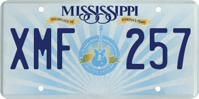 MS license plate XMF257