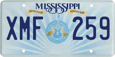MS license plate XMF259