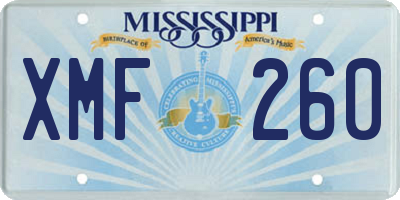 MS license plate XMF260