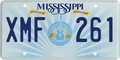 MS license plate XMF261