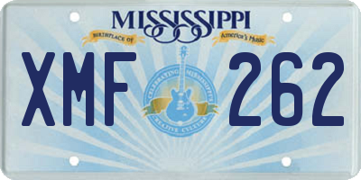 MS license plate XMF262