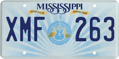 MS license plate XMF263