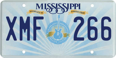 MS license plate XMF266