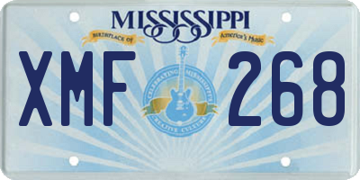 MS license plate XMF268