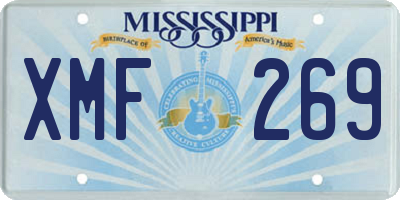 MS license plate XMF269