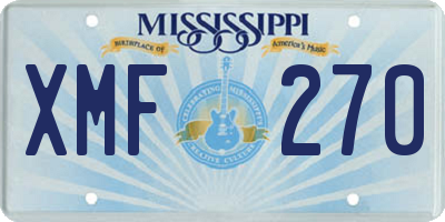 MS license plate XMF270