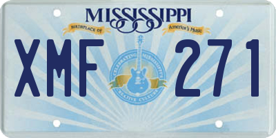 MS license plate XMF271