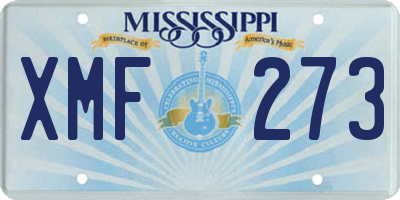 MS license plate XMF273