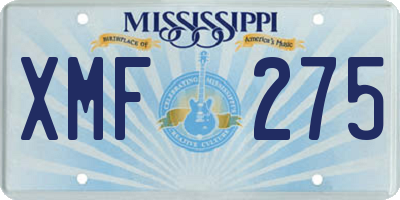 MS license plate XMF275