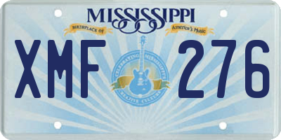 MS license plate XMF276