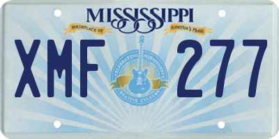 MS license plate XMF277