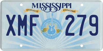 MS license plate XMF279