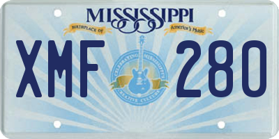 MS license plate XMF280