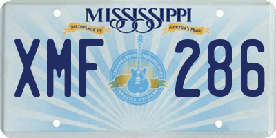 MS license plate XMF286