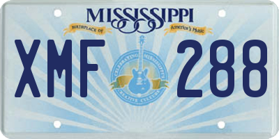 MS license plate XMF288