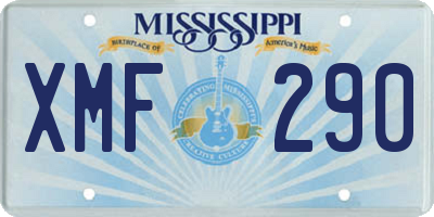 MS license plate XMF290