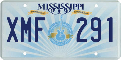 MS license plate XMF291