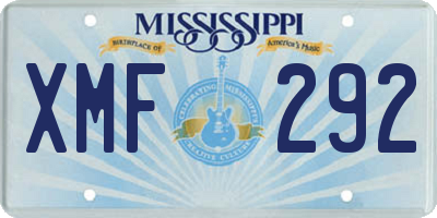 MS license plate XMF292