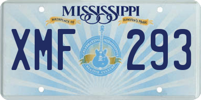 MS license plate XMF293