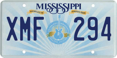 MS license plate XMF294
