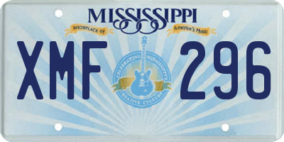 MS license plate XMF296